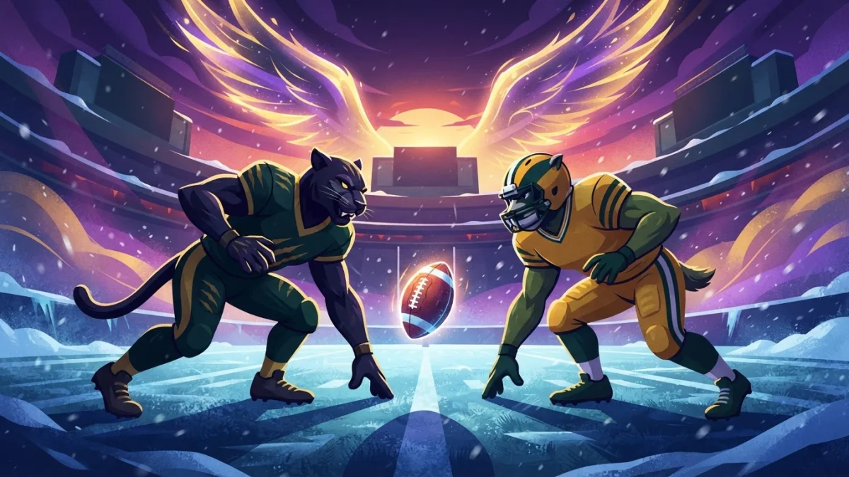 An illustration of the mood and subject of this story, with generic players or fans and no recognizable people: Panthers at Packers Tonight, and My Wings Are Ready. Buck Kincaid has no scores to repor
